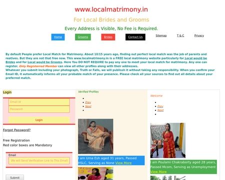 website thubmnail of Localmatrimony.in