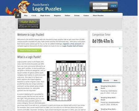 website thubmnail of Logic Puzzles