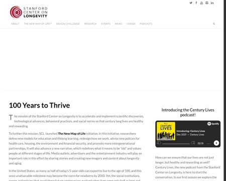 website thubmnail of Stanford Center on Longevity