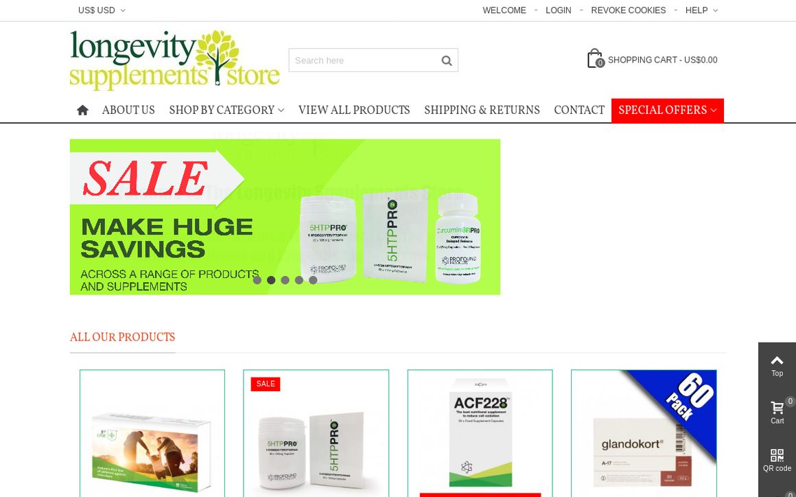 website thubmnail of Longevity Supplements