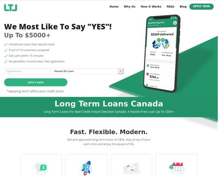 website thubmnail of Long Term Loans Canada