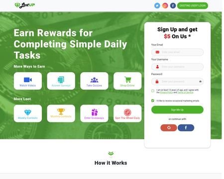website thubmnail of Lootup