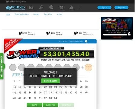 website thubmnail of Lotto.pch