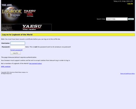 website thubmnail of ARRL's Logbook Of The World
