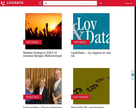 website thubmnail of Lovdata.no