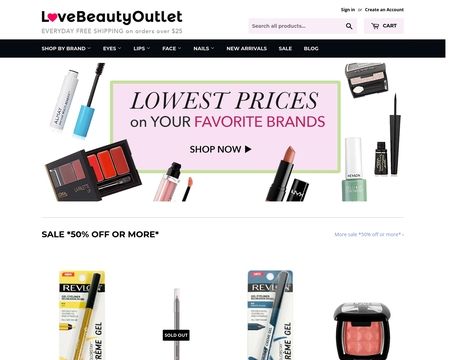 website thubmnail of LoveBeautyOutlet