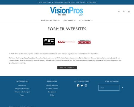website thubmnail of Lowest Price Contacts