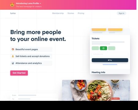 website thubmnail of Lu.ma