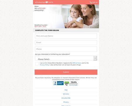 website thubmnail of M.scholarships4moms.net