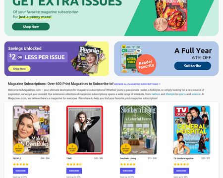 website thubmnail of Magazines.com