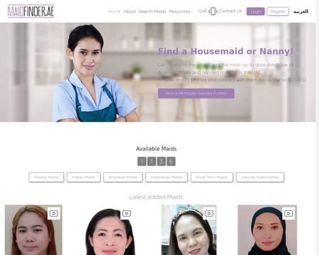 website thubmnail of Maidfinder.ae
