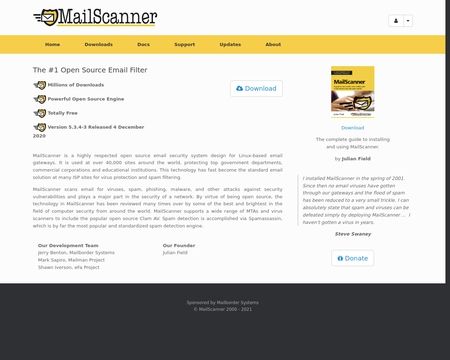 website thubmnail of MailScanner.info