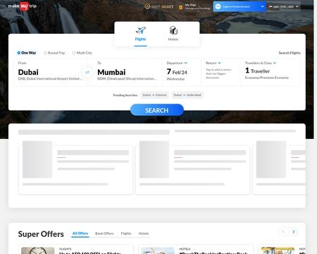 website thubmnail of Makemytrip.ae