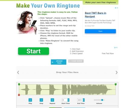 website thubmnail of Make your own ringtone