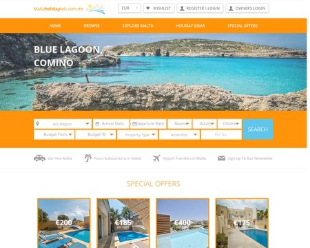website thubmnail of Malta Holidays Lets