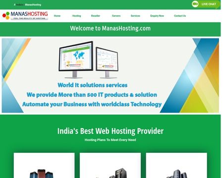 website thubmnail of ManasHosting