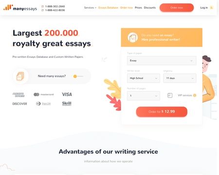 website thubmnail of Many Essays