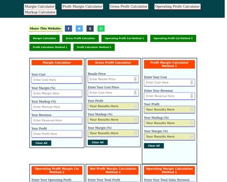 website thubmnail of Margincalculator.us