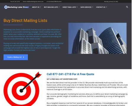 website thubmnail of Marketing Lists Direct