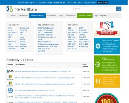 website thubmnail of Marks4sure