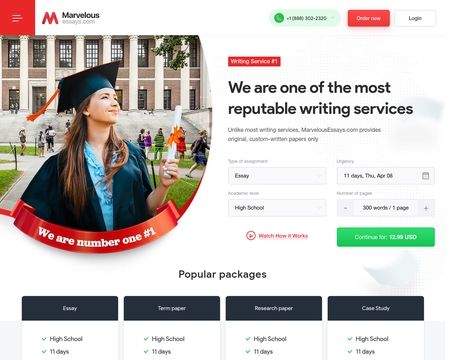 website thubmnail of Marvelous Essays