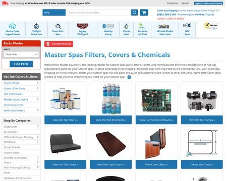 website thubmnail of Master Spa Parts