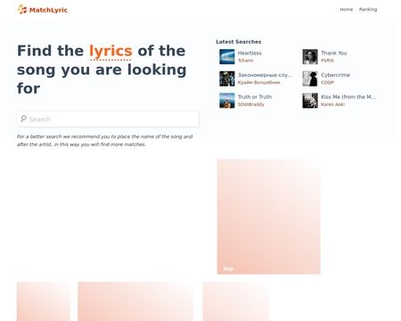 website thubmnail of MatchLyric