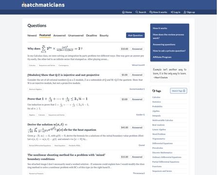 website thubmnail of Matchmaticians