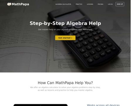 website thubmnail of MathPapa