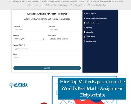 website thubmnail of Maths Assignment Help