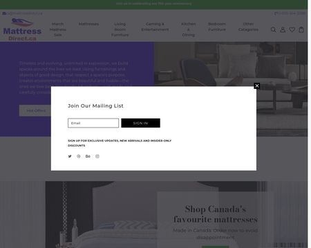 website thubmnail of MattressDirect.ca
