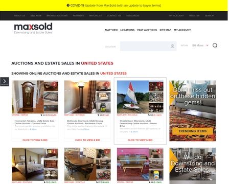 website thubmnail of Maxsold.ca