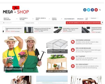 website thubmnail of Megashopxl.de
