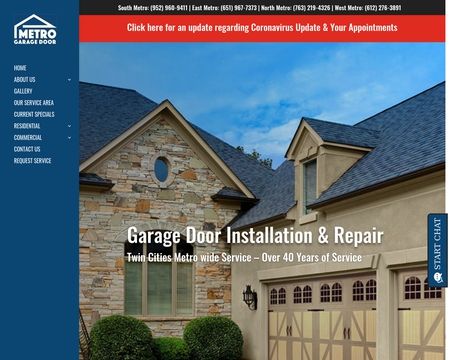 website thubmnail of Metro Garage Door