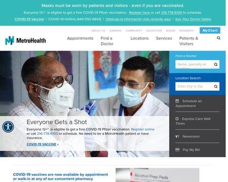 website thubmnail of MetroHealth