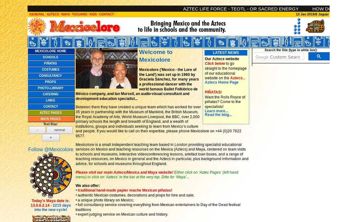 website thubmnail of Mexicolore.co.uk