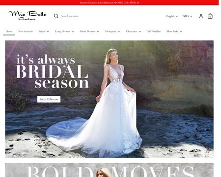 website thubmnail of Mia Bella Couture
