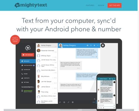 website thubmnail of MightyText.net