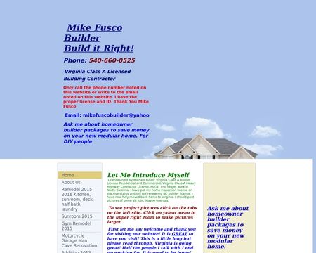 website thubmnail of Mike Fusco Builder