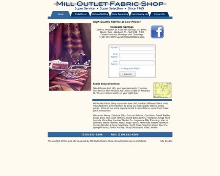 website thubmnail of Mill Outlet Fabric Shop