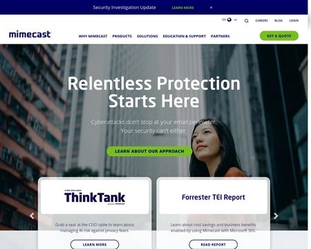 website thubmnail of Mimecast