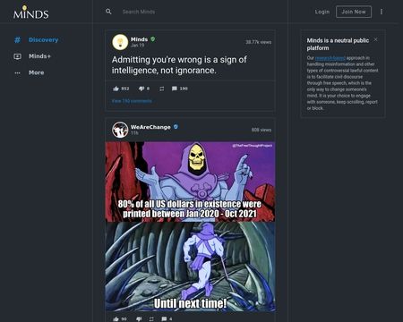 website thubmnail of Minds