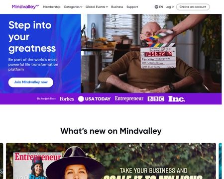 website thubmnail of Mindvalley