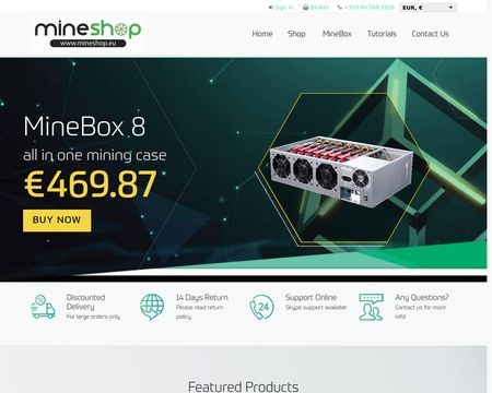 website thubmnail of Mineshop, Cryptocurrency Mining Hardware
