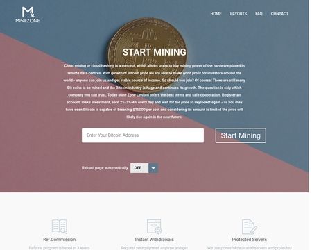 website thubmnail of Minezone.io