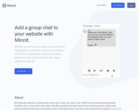 website thubmnail of Minnit.chat