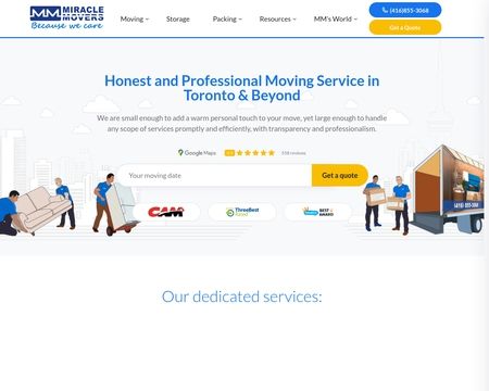 website thubmnail of Miracle Movers