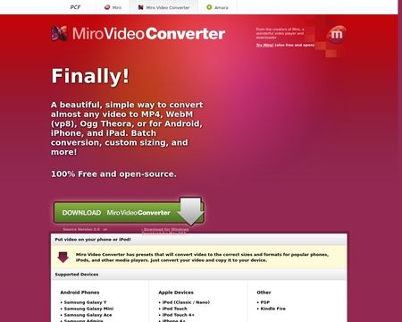 website thubmnail of MiroVideoConverter