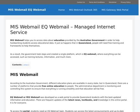website thubmnail of Miswebmail.xyz