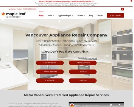 website thubmnail of Mlappliancerepair.ca